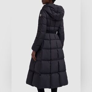 Moncler Dark Quilted Puffer Jacket Moncler Faucon Tech Long Down Jacket